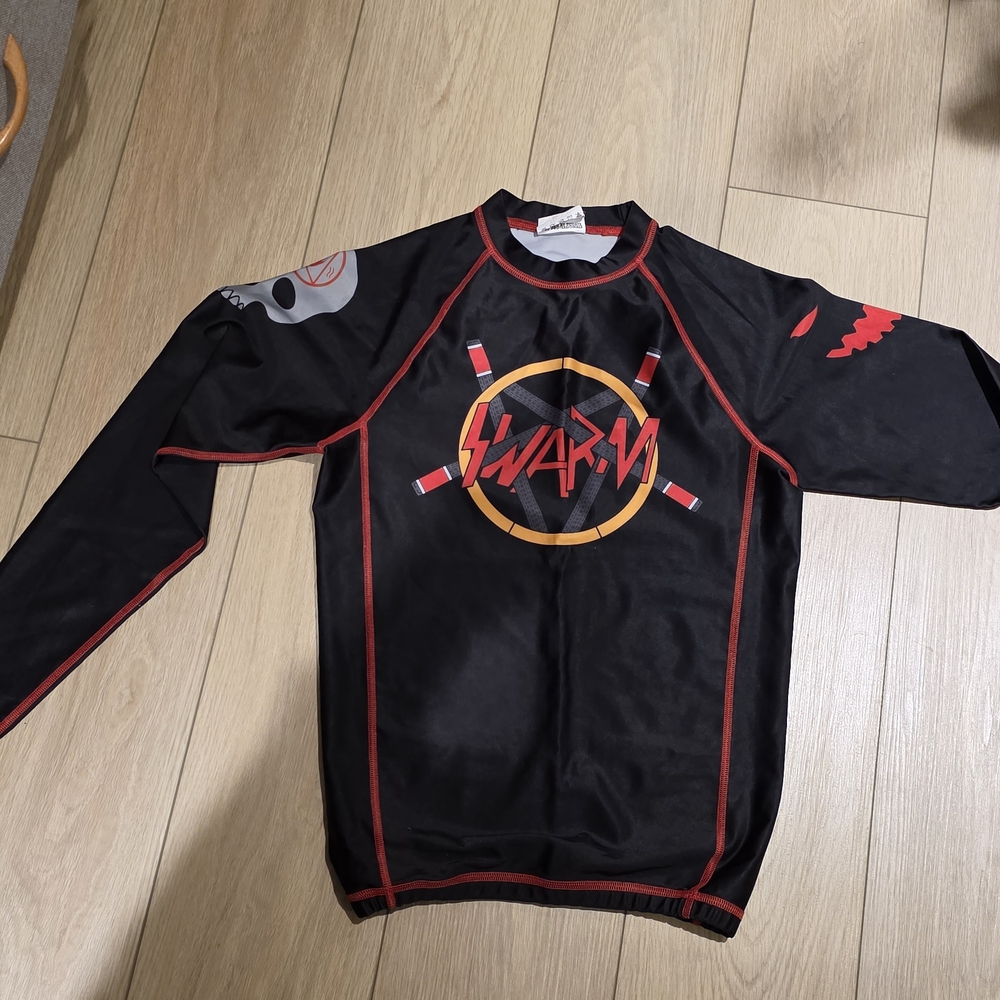 Black and Red Men's Swim Shirt
